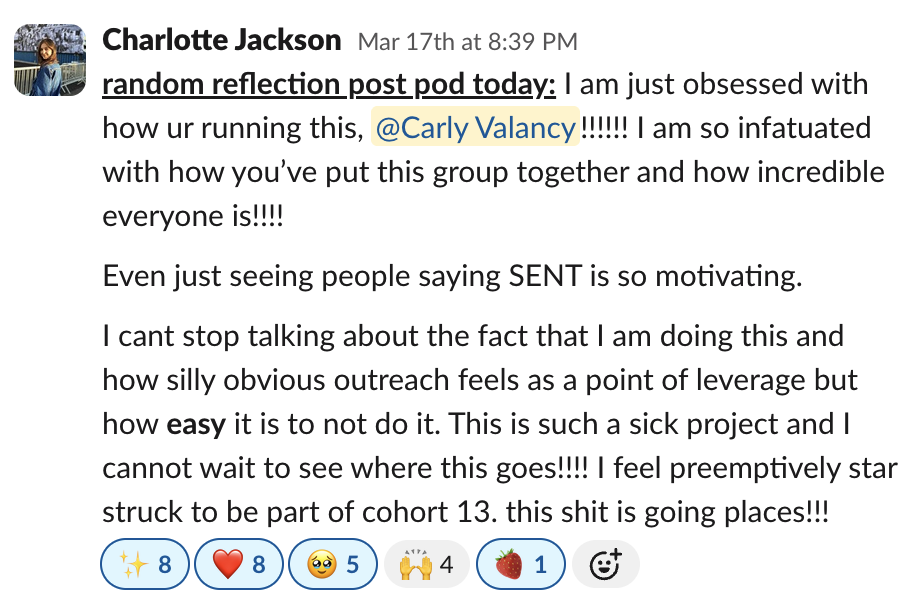 Charlotte Jackson: I am just obsessed with how you're running this...