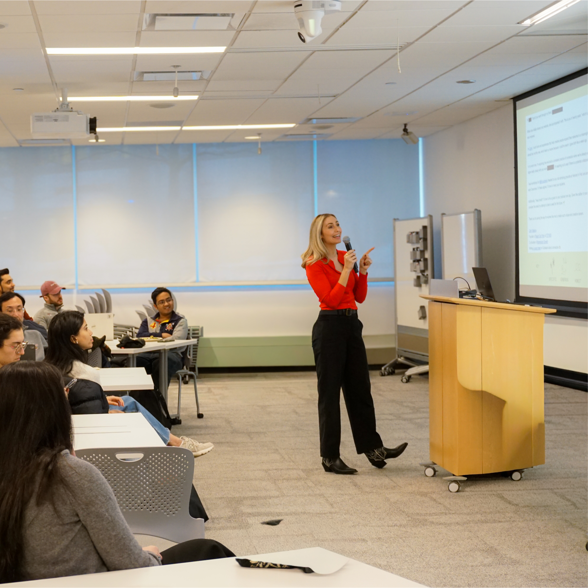Carly teaching at Harvard