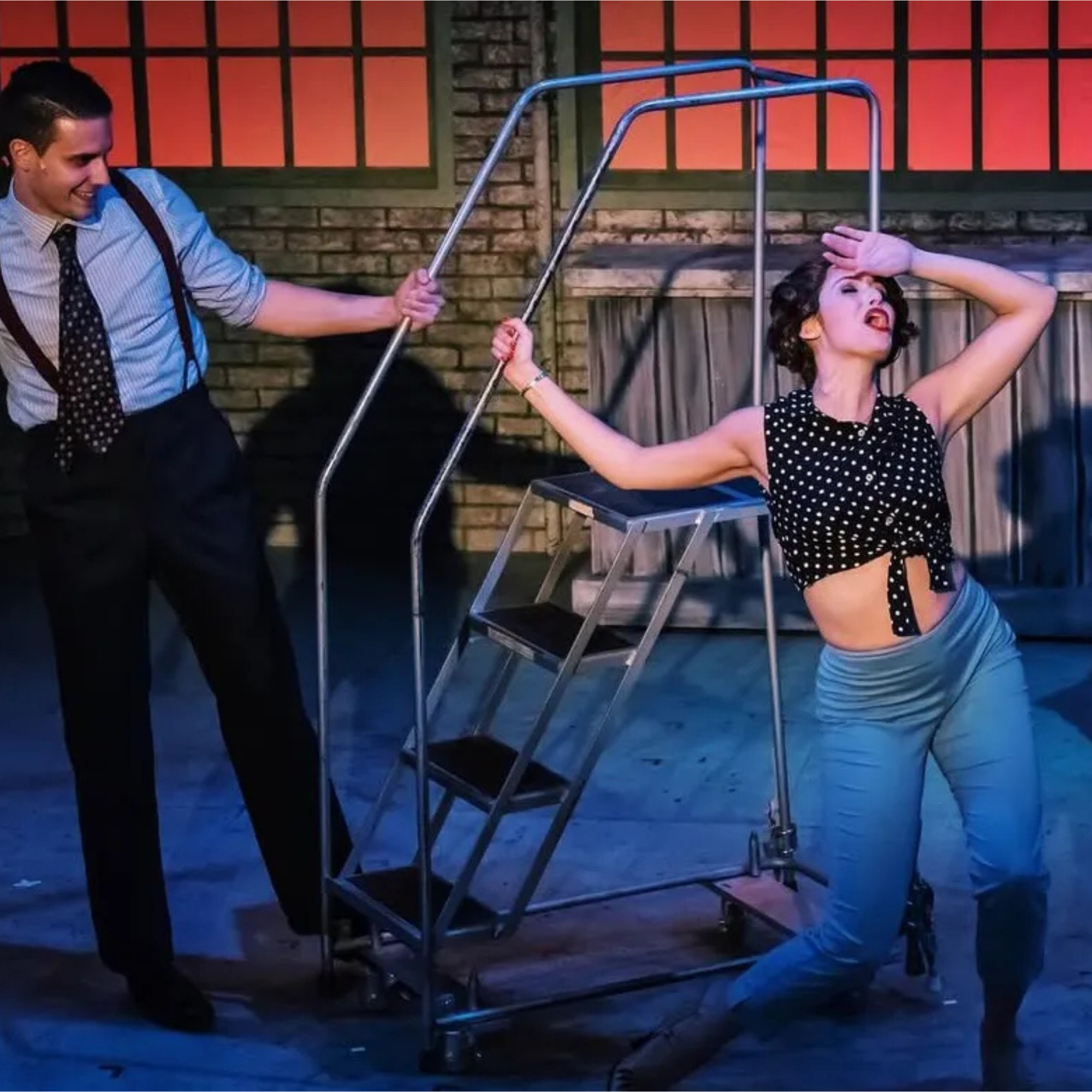 Carly performing on Broadway